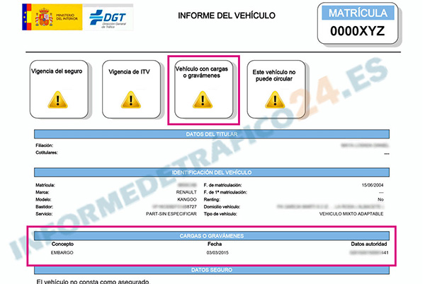 informe vehiculo con cargas